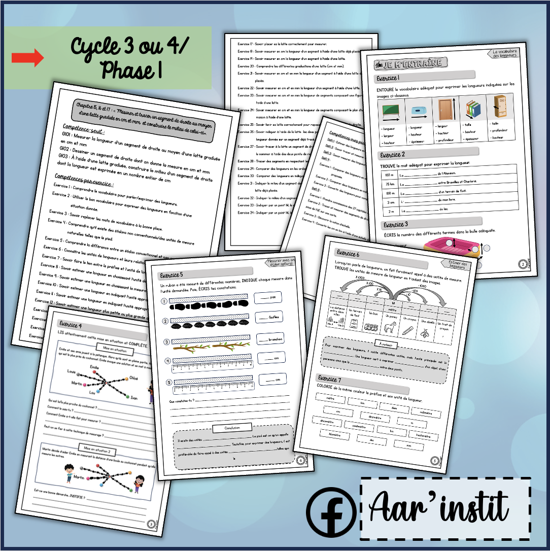 Syllabus phase 1 - Chapitres 15, 16 & 17 - Les longueurs