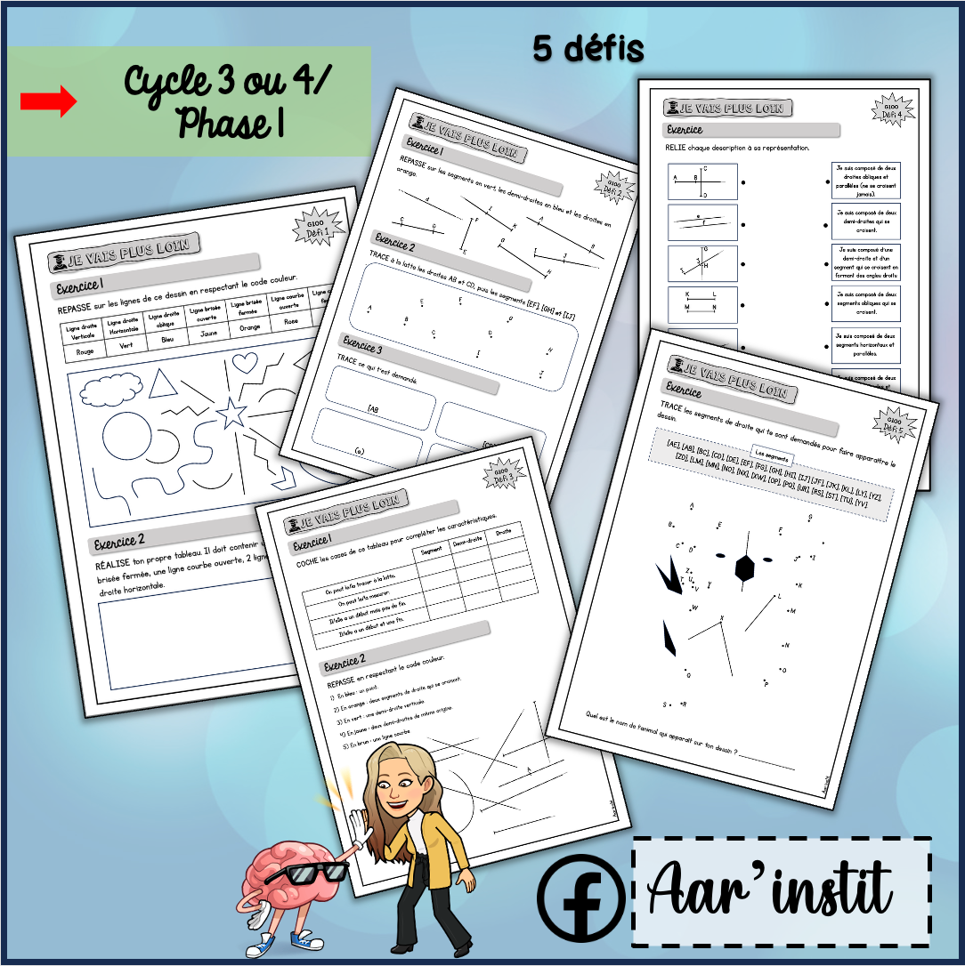 Syllabus phase 1 - Chapitre intermédiaire - Les lignes, le segment, la demi-droite et la droite