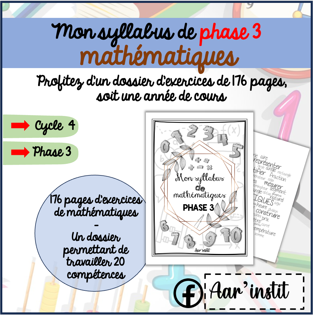 Syllabus de mathématiques phase 3