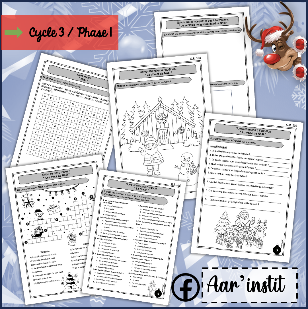 Mon cahier de français pour Noël (cycle 3 / phase 1)