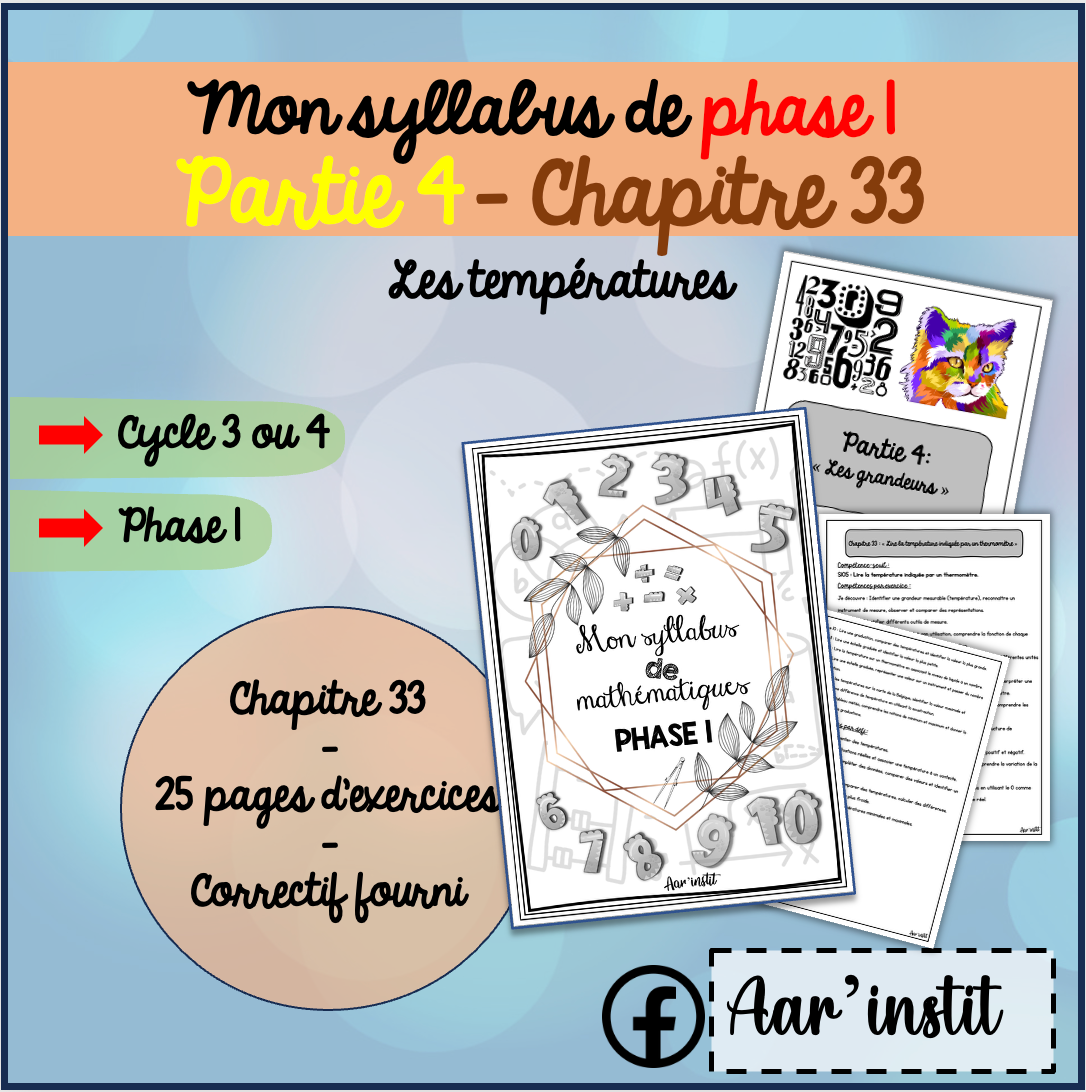 Syllabus phase 1 - Chapitre 33 - Les températures