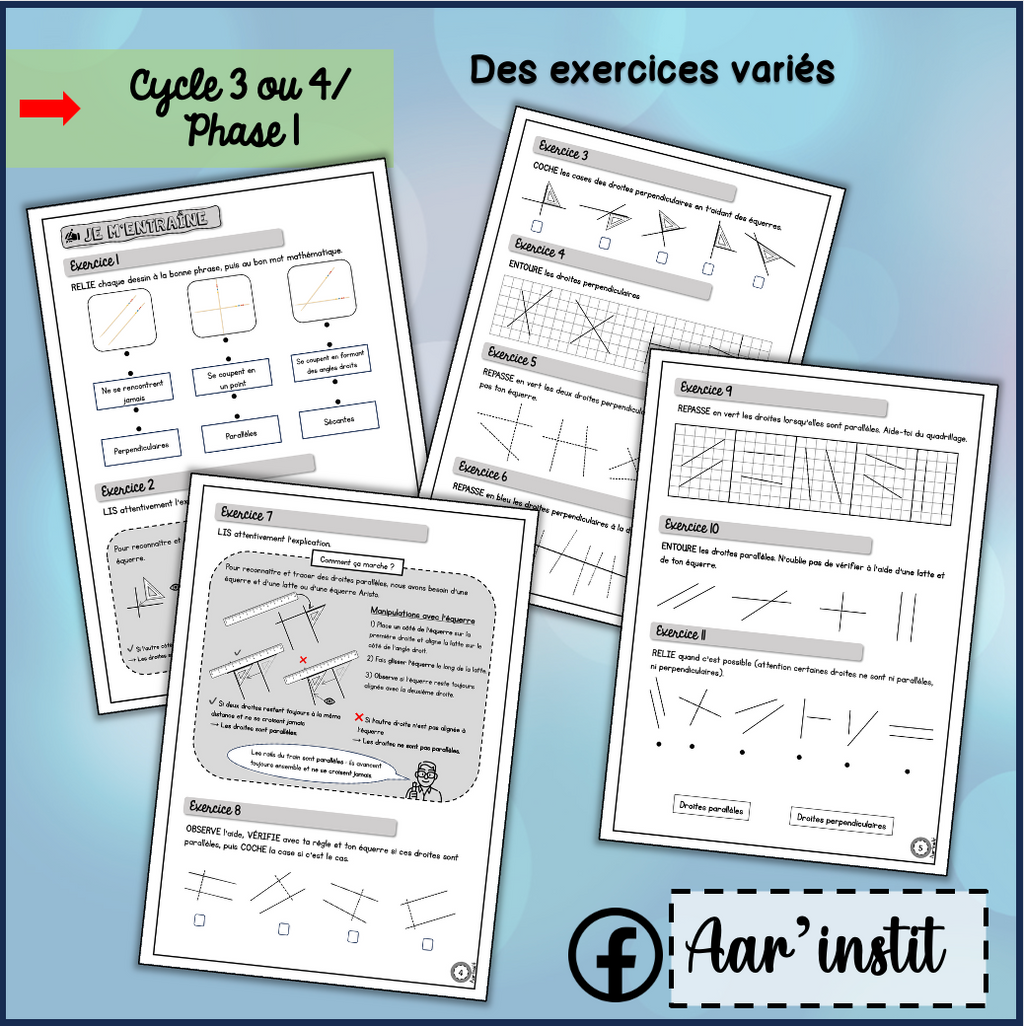Syllabus phase 1 - Chapitres 18 & 19 - Les différents types de droites