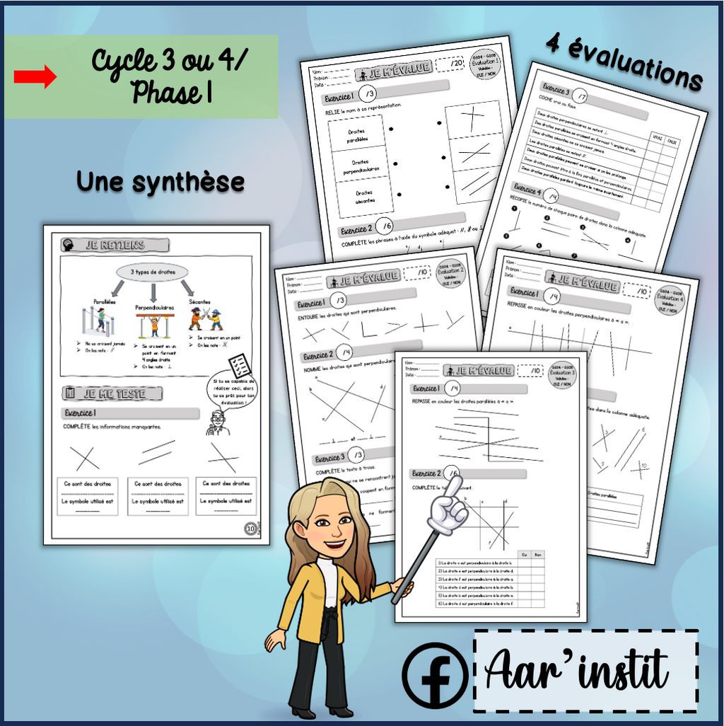 Syllabus phase 1 - Chapitres 18 & 19 - Les différents types de droites