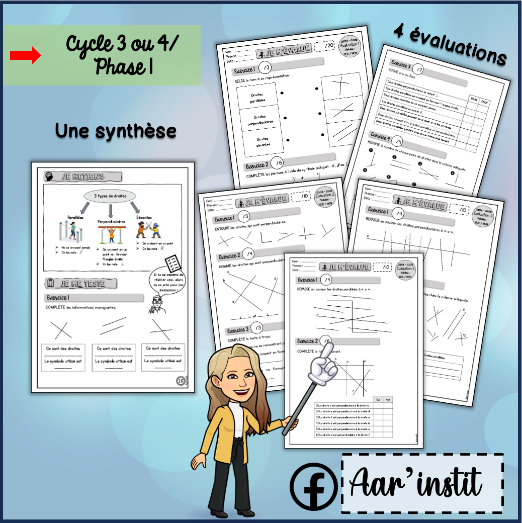 Syllabus phase 1 - Chapitres 18 & 19 - Les différents types de droites