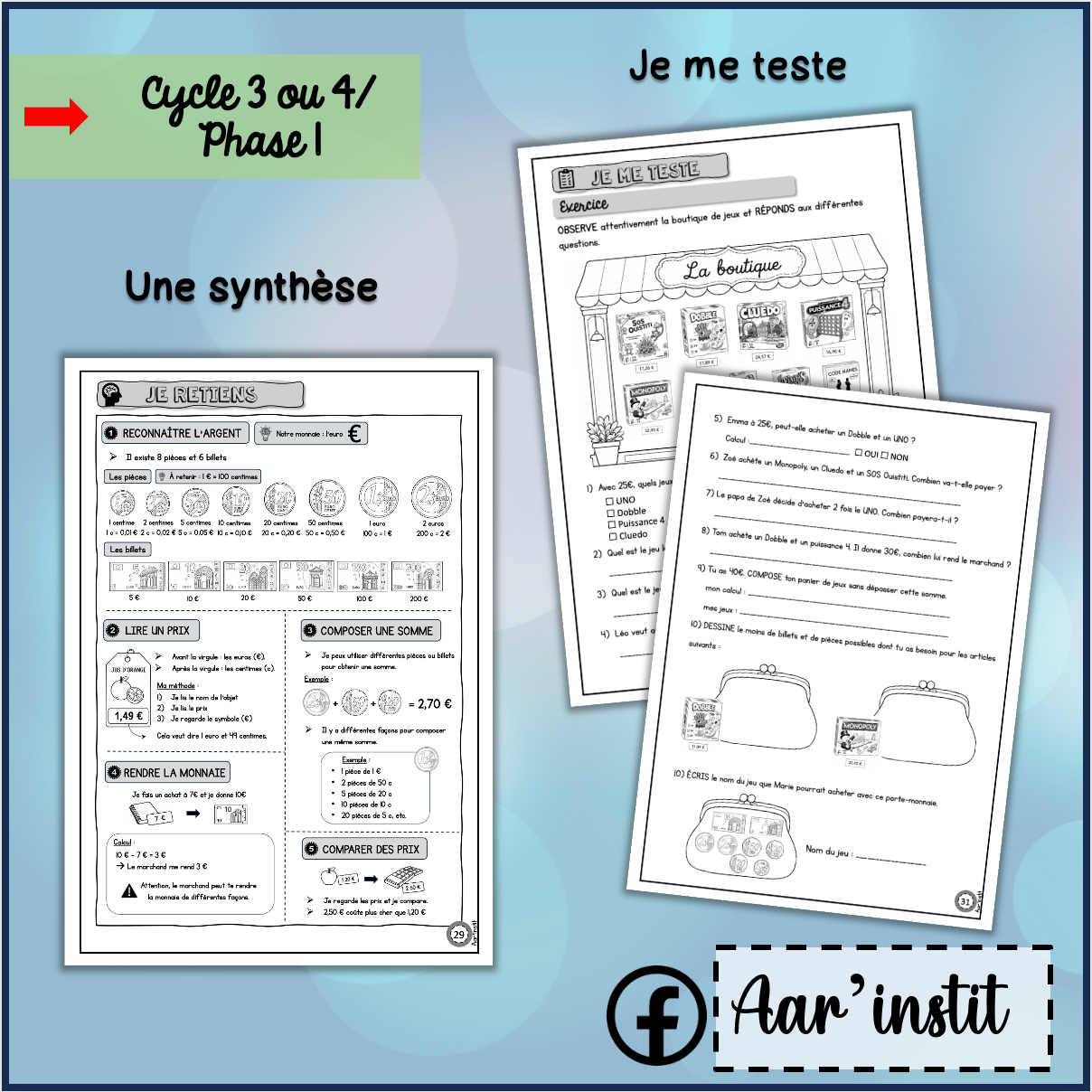 Syllabus phase 1 - Chapitre 32 - La monnaie